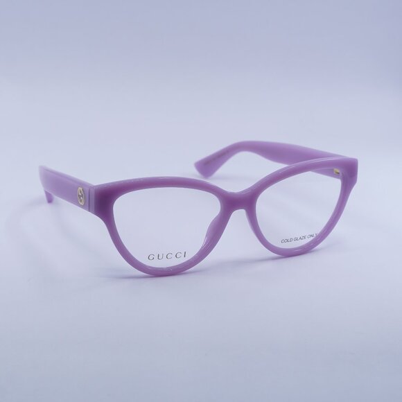Gucci GG1581O 004 Eyeglasses Violet 55mm Cat Eye Frame - Picture 2 of 11